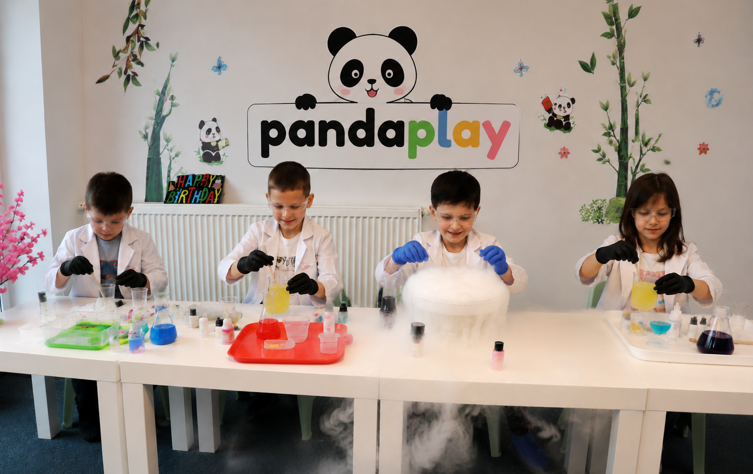 Atelier de chimie pentru copii cu experimente la PandaPlay Sector 6
